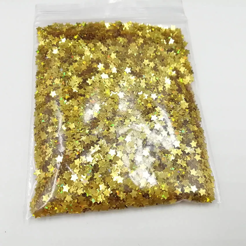 C 10g/bag Silver Gold Holographic Glitter 3mm Micro Star/Butterfly Shape MIX Acrylic Laser Glitter For Nail Art Decorations YXL035 - Цвет: C