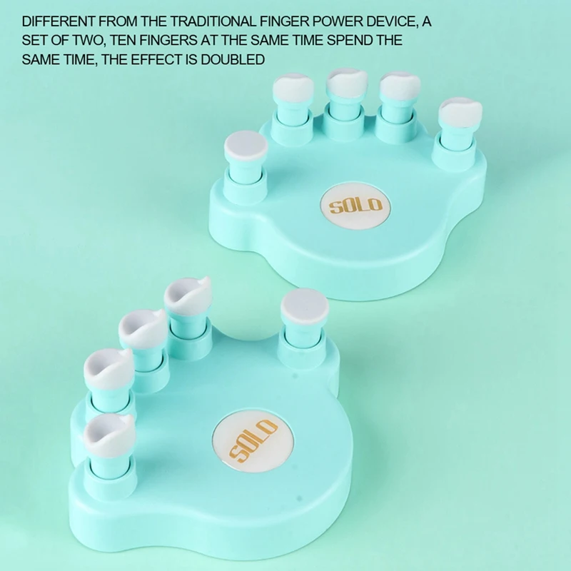 

SOLO Finger Trainers, 1Pair Hand Grip Exerciser Ergonomic Silicone Piano Trainer with 5 Tension Round Keys
