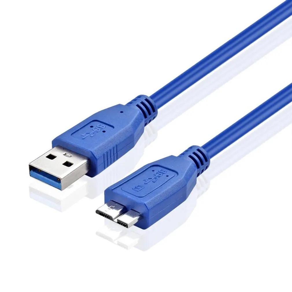 Фото Кабель USB 3,0 A-Micro B для WD Seagate для внешнего жесткого диска Samsung, многофункциональный синий кабель B №3