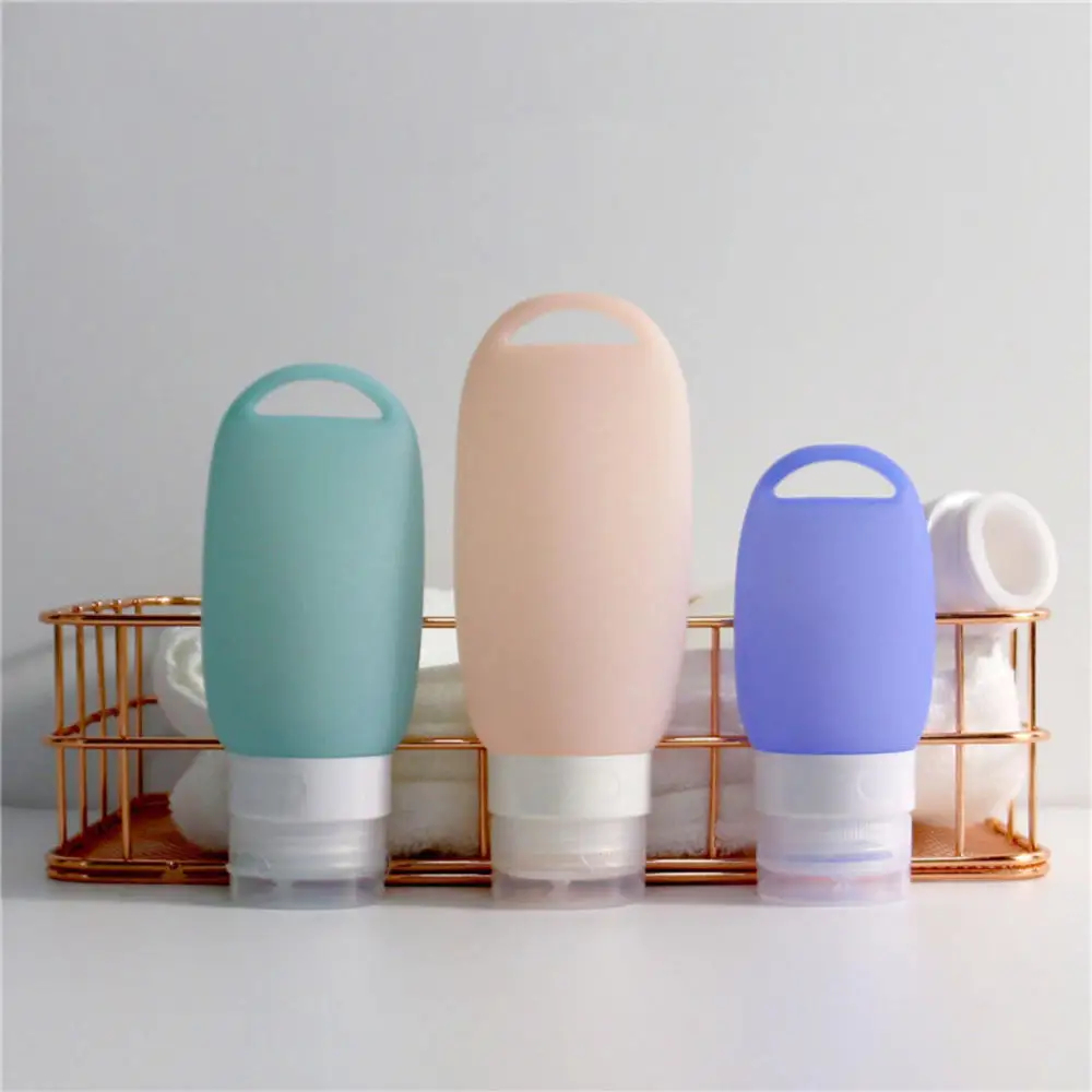 

Travel Bottle Leakproof Silicone Refillable Bottle Squeezable Travel Tube With Keychain Hook Empty Lotion Shampoo Bath Container