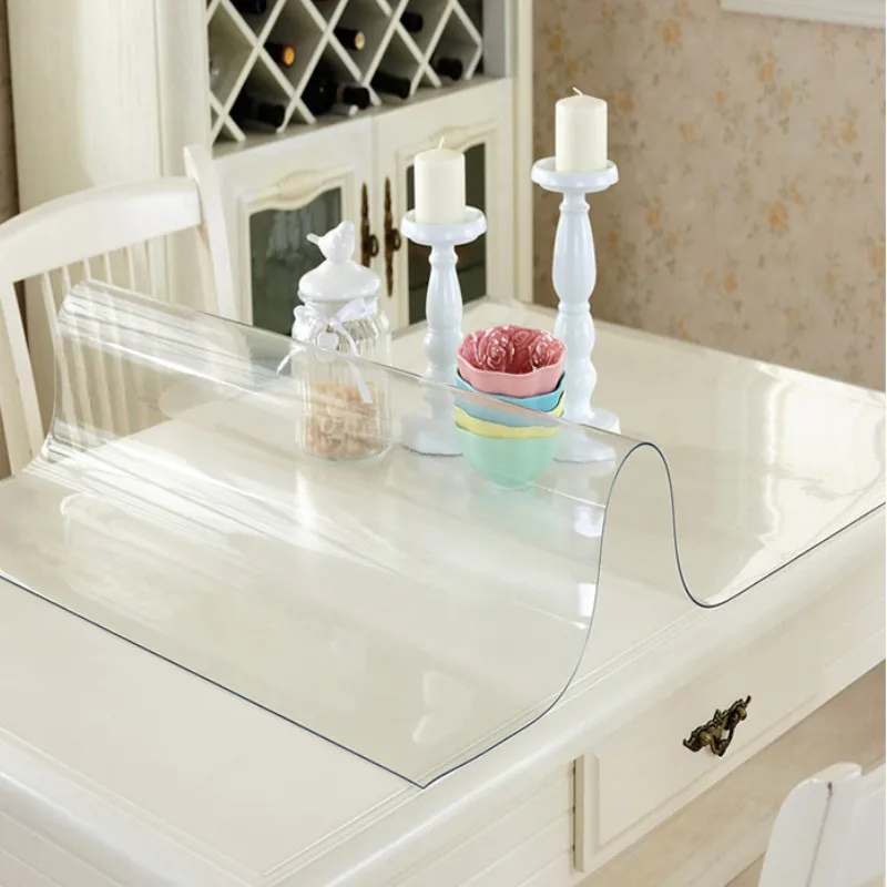 

Tablecloth manteles Transparent Waterproof Kitchen Table protective table cover oil proof Glass Soft Cloth Table cloth 1.0