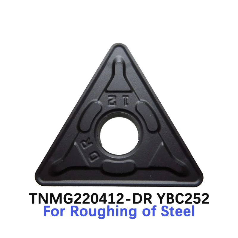 

10pcs ZCC Triangle Insert TNMG220412-DR YBC252 Carbide Turning Tool Plate TNMG 220412 For Roughing of Steel Radius 1.2