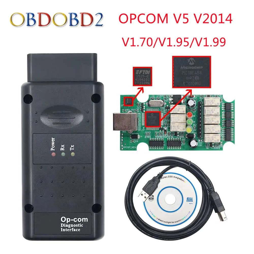 OPCOM V5 OP COM 1 70/1 95/1 99 с PIC18F458 FTDI Flash прошивка обновление автомобильный