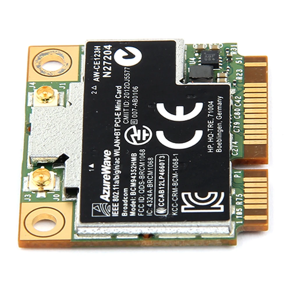 

Dual Band 867Mbps BCM94352HMB Wireless-AC Wifi Card 802.11ac Bluetooth 4.0 Mini PCI-E WLAN + Wireless Card AW-CE123H