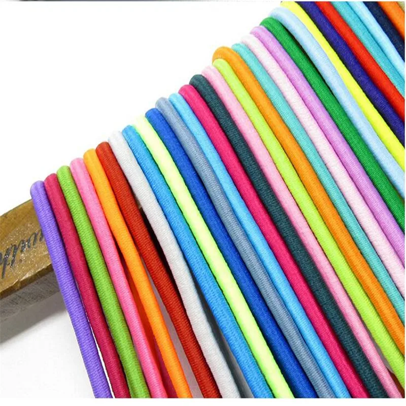 

1/8 Inch (3mm) Elastic Band Round Braided Stretch Strap Cord Roll in Multi Color for Homemade DIY, Knitting, Sewing Random