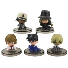 5 шт.компл. чехол закрыт детектив Conan Edogawa Джимми Кудо Haibara Ai Хаттори Heiji, Furuya Rei мини ПВХ Фигурки игрушки