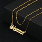 Женское Ожерелье из бисера, Двухслойное ожерелье из нержавеющей стали в готическом стиле с надписью на заказ, украшение для свадьбы или юбилея