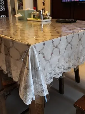 

pvc thin section drooping table mat transparent plastic soft glass tablecloth protective film waterproof disposable tablecloth