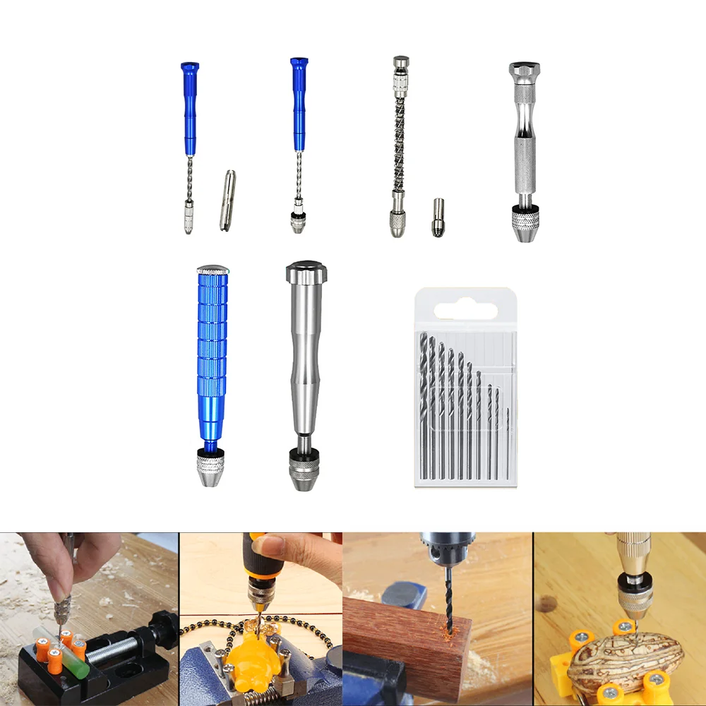 Регулируемые деревянные Спираль Твист ручная дрель & Весна Руководство провода