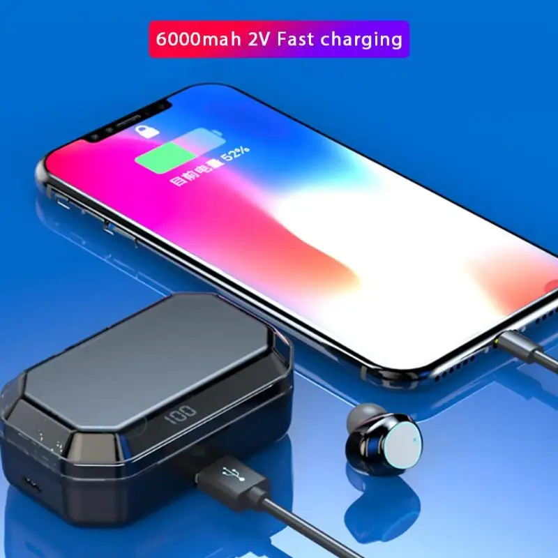 TWS G03 без потерь шумоподавление Bluetooth 5,0 наушники IPX7 водонепроницаемые настоящие беспроводные наушники 6000 мАч стерео наушники
