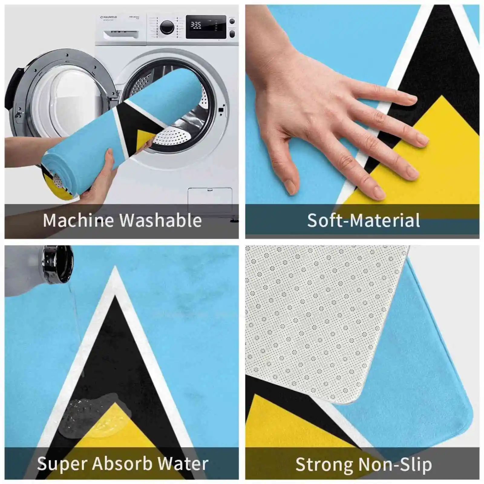 Коврик для двери в Санта-Люсии коврик ног домашний флаг флаги Санта-люция