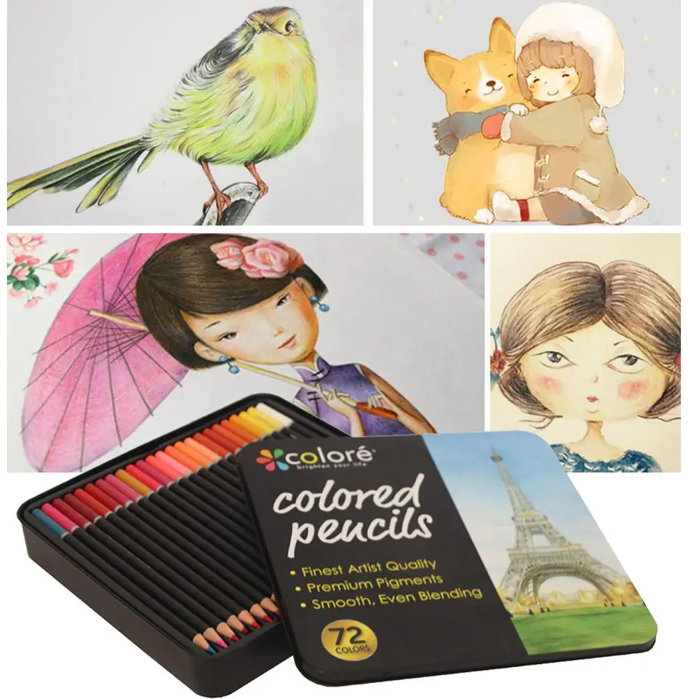 Высококачественный цветной карандаш 72 цвета Набор цветных ручек