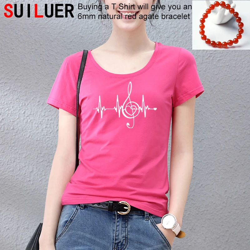 

Новинка 2019, женские облегающие футболки Harajuku с музыкальным принтом сердцебиения, Повседневная летняя футболка с коротким рукавом, женские ...