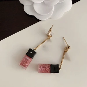 2021 hot trend brand pink perfume bottle earrings ear studs everyday wear versatile jewelry atmosphere fashion cute free global shipping