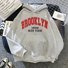 Худи с принтом Brooklyn Lette для мужчин и женщин, уличная одежда, модная Толстовка большого размера, спортивные костюмы, пальто унисекс, весна-осень