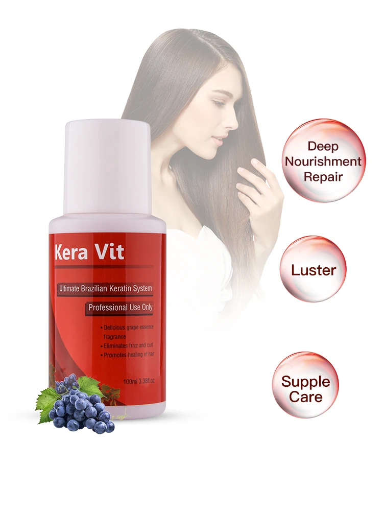 

100ML Hair Treatment Keratin 8% FormaldehydeRepair Damage Frizzy Straightening hair Grape Quickly Flavor