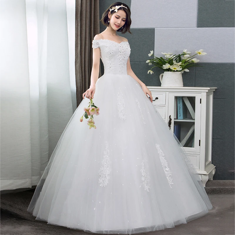 Женское свадебное платье It's Yiiya белое фатиновое большого размера с открытыми