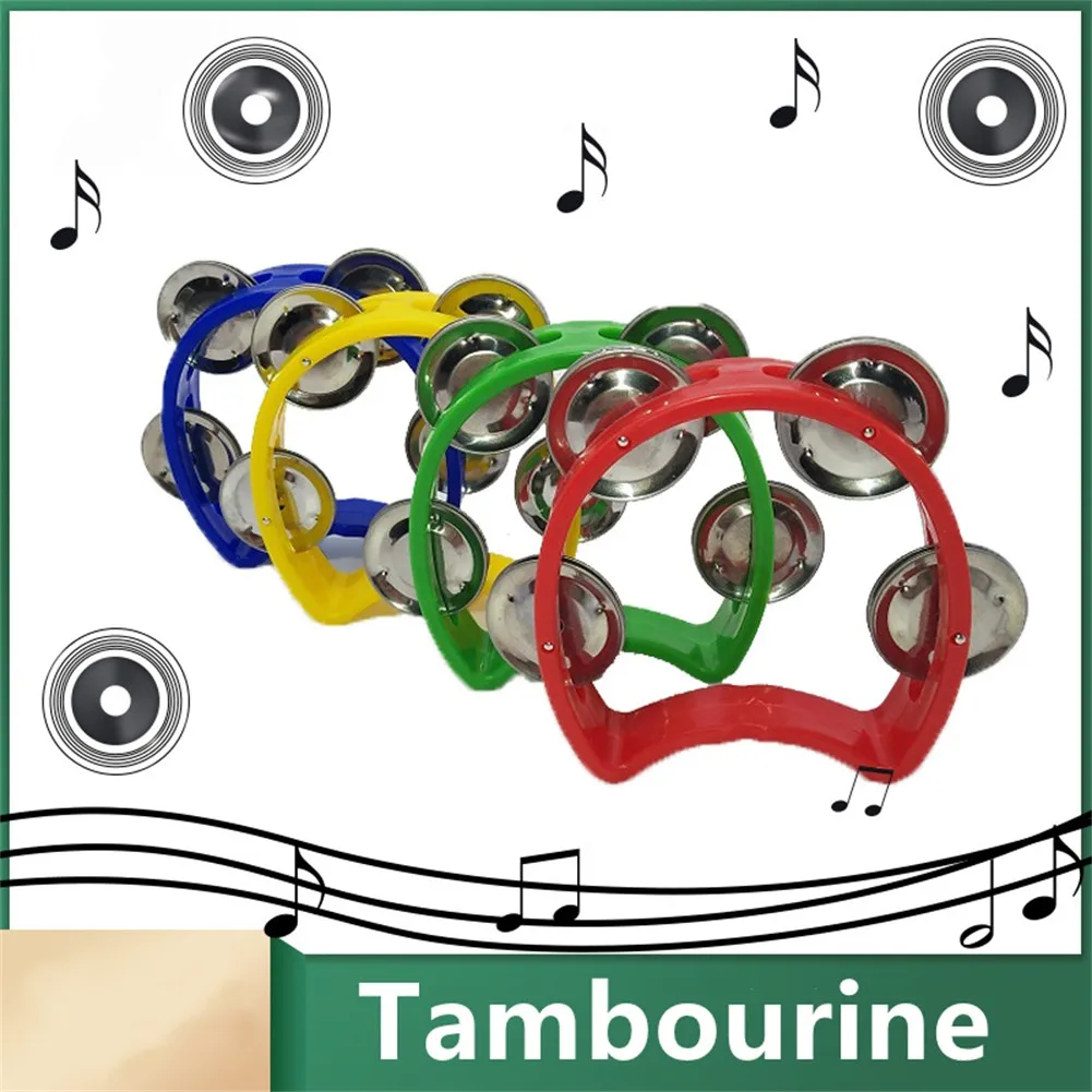 

High Quality Hand Held Tambourine Metal Bells Plastic Rattle Percussion For KTV Party Kid Game Toy Musical Instrument Toys