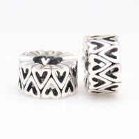 authentic 925 sterling silver creative hollow out hand painted love beads fit original pandora bracelet for women diy jewelry