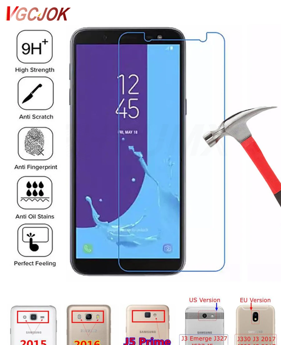 С уровнем твердости 9H Защитная пленка для Стекло на для Samsung Galaxy J1 J2 J3 J4 J5 J6 J7 J8 Экран протектор Стекло пленка