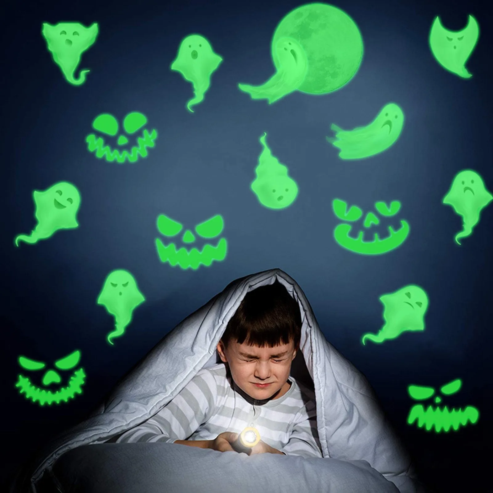 Хэллоуин светящийся в темноте призрак праздник настенная наклейка фоновая стена