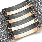 Персонализированные браслеты для пар из нержавеющей стали, браслеты на запястье, браслеты для королевы