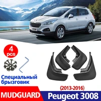car accessories mudflaps for peugeot 3008 mudguard fenders mud flap guard splash mudguards front rear 4pcs 2013 2016