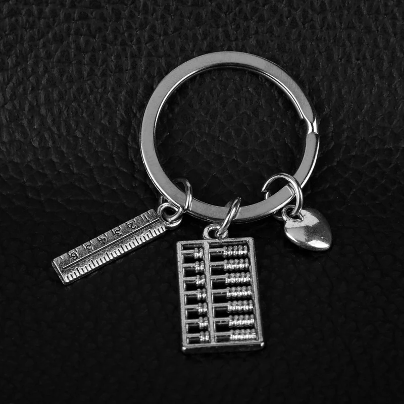Fashion Handmade Creative Jewelry Abacus Calculator Ruler Tools Keychain Charms Keyfob Key Chain Teacher's Day Gift | Украшения и