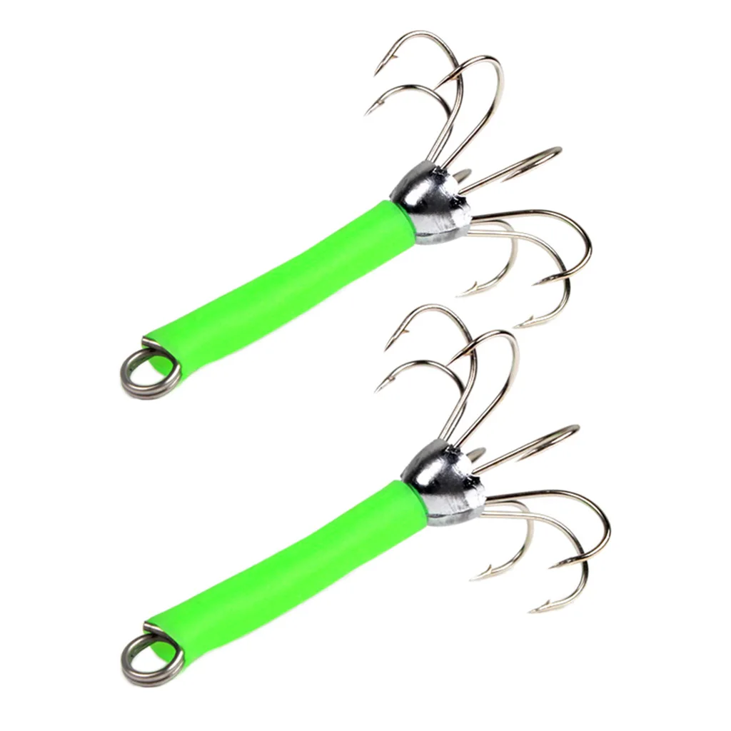 

2Pcs Fishing Lures Squid Jigs Hooks With 8 Hook Design Hard Fishing Bait