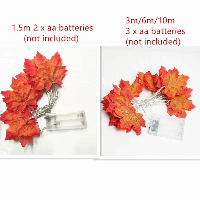 Хэллоуин украшения 10 м 6 3 кленовые листья гирлянда светодиодные сказочные огни