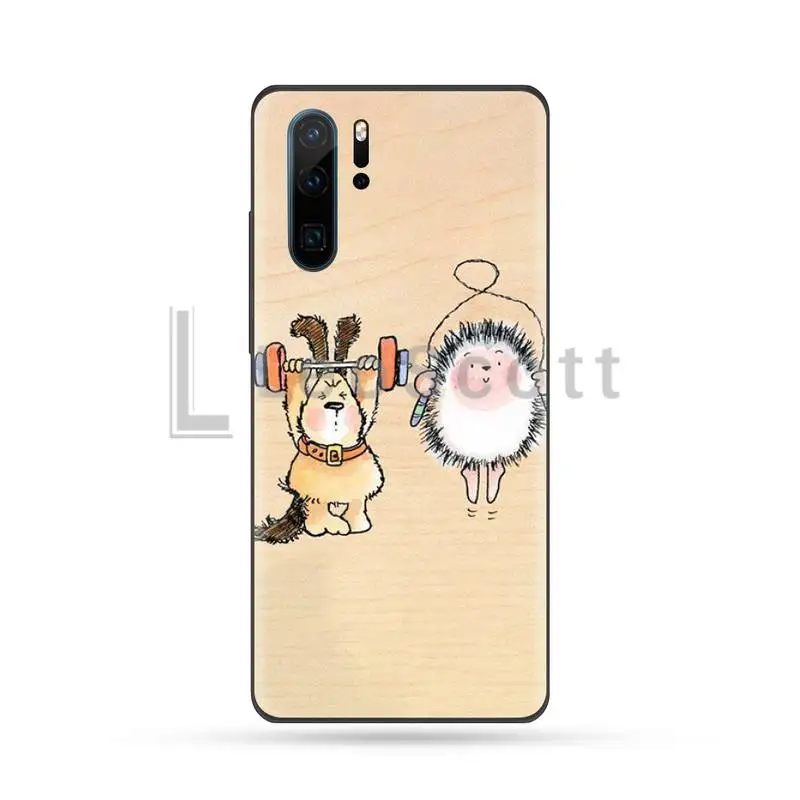 Kawaii Hedgehog мягкий резиновый чехол для телефона Huawei P9 P10 P20 P30 Pro Lite smart Mate 10 20 Y5 Y6 Y7 2018
