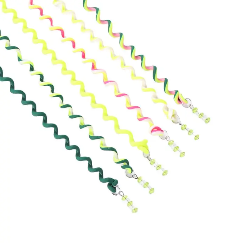 

6Pcs Children Girls Kids Spiral Hair Styling Twister Clips Cute Rainbow Color Braider Tool Elastic Headband Accessory with Beads