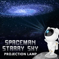 colorful galaxy projector lamp starry sky night light for home bedroom room decor astronaut decorative childrens gift