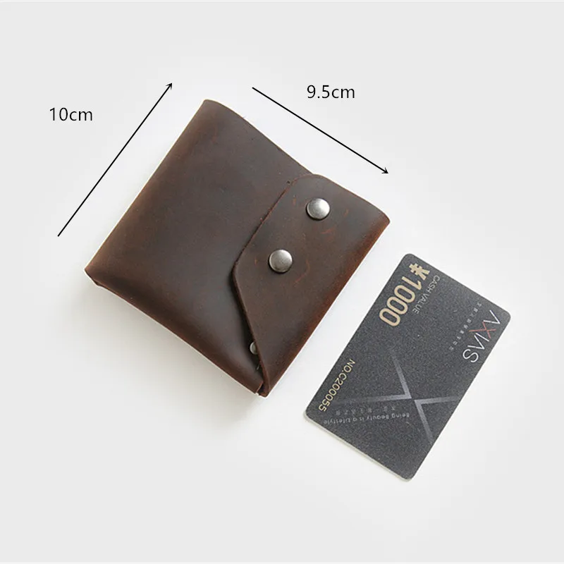 Винтажный маленький кошелек для мелочи мужской бумажник из натуральной кожи