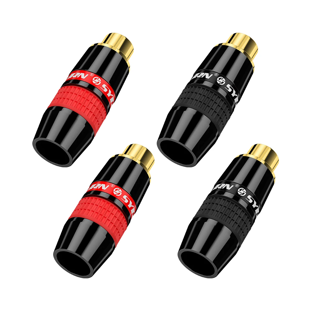 20 шт Hifi RCA Jack 24K позолоченный Мужской Двойной самоблокирующийся провод лотоса