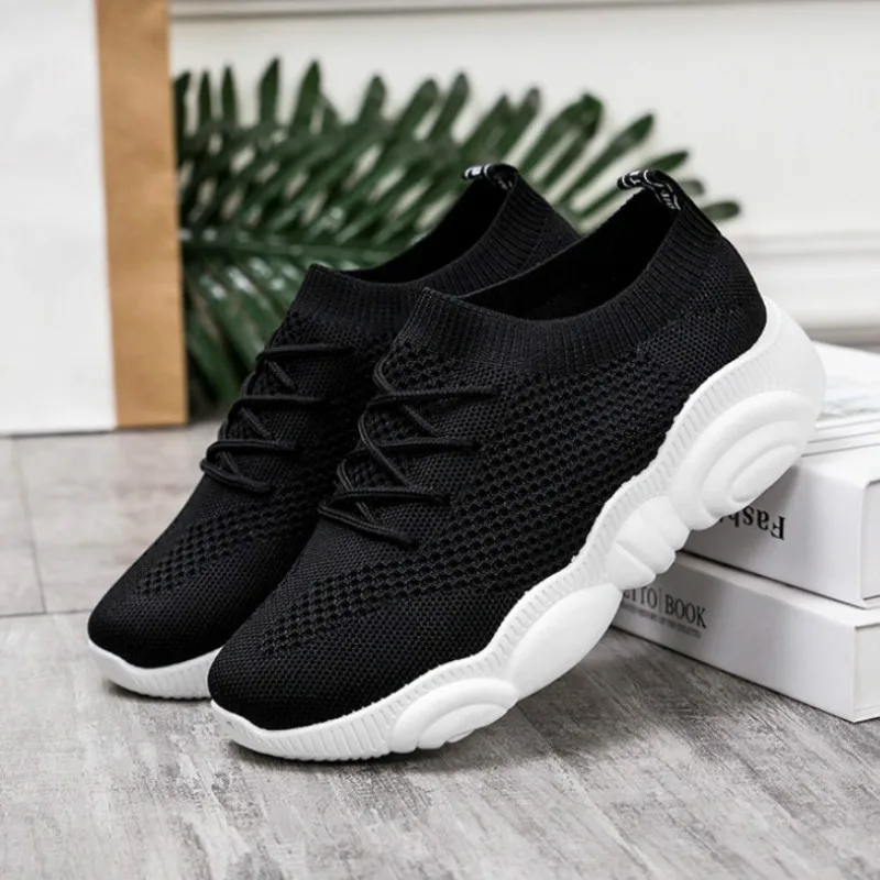 Новинка 2019 осенние модные кроссовки сетчатые дышащие спортивные женские носки