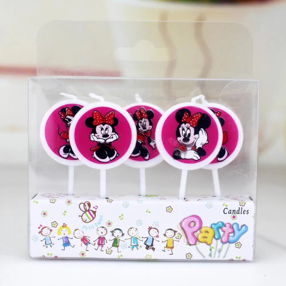 5 шт./компл. мультфильм Дисней Минни Маус Новые Креативные Мультяшные свечи на