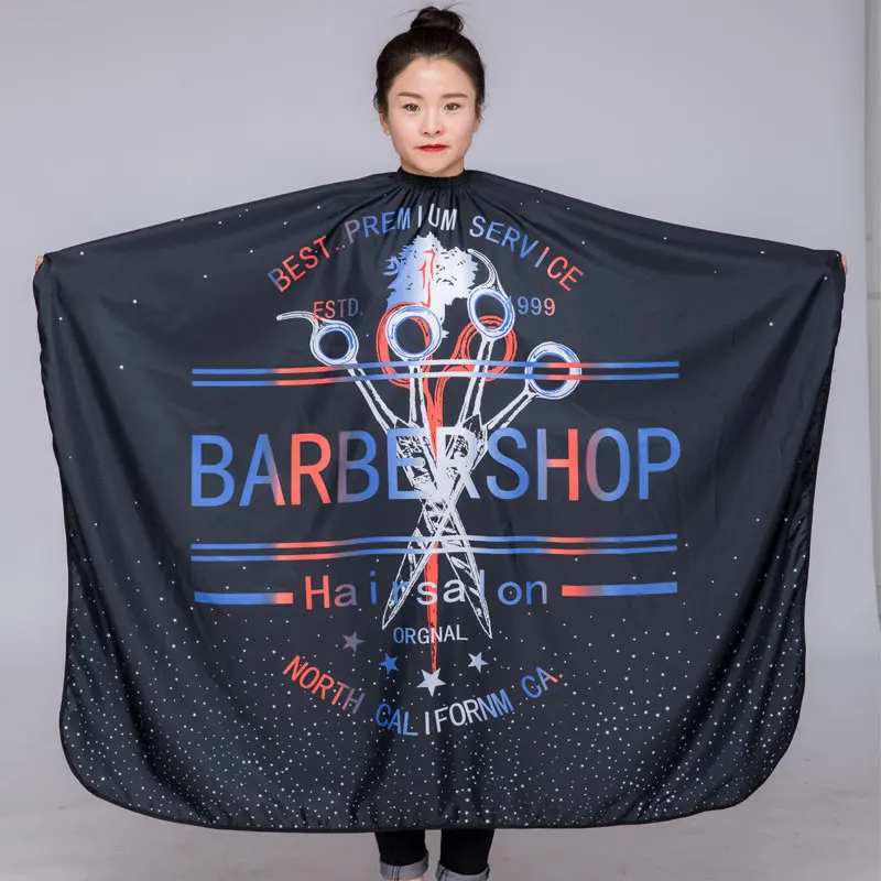 Покрывало для парикмахера салона барбера на одну персону 140*160 см, водонепроницаемая ткань, накидка-халат для стрижки волос.