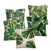 tropical plant palm leaf pattern design cushion cover 45x45cm linen pillow living room sofa art decorative pillow bedding
