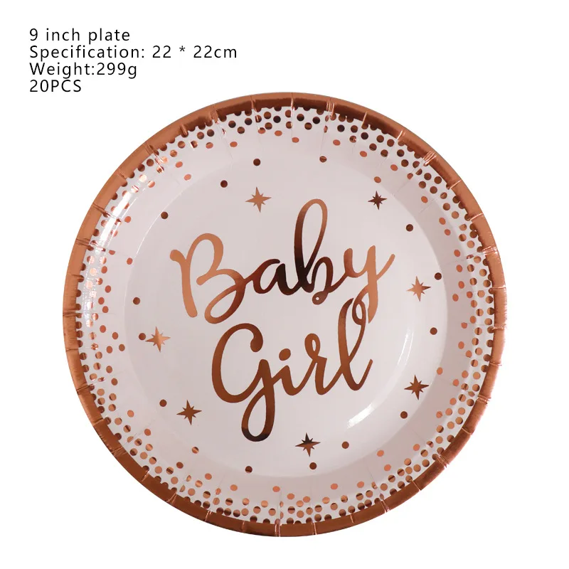 Милая розовая Золотая одноразовая посуда для маленьких девочек тарелка чашка салфеток товары шоу