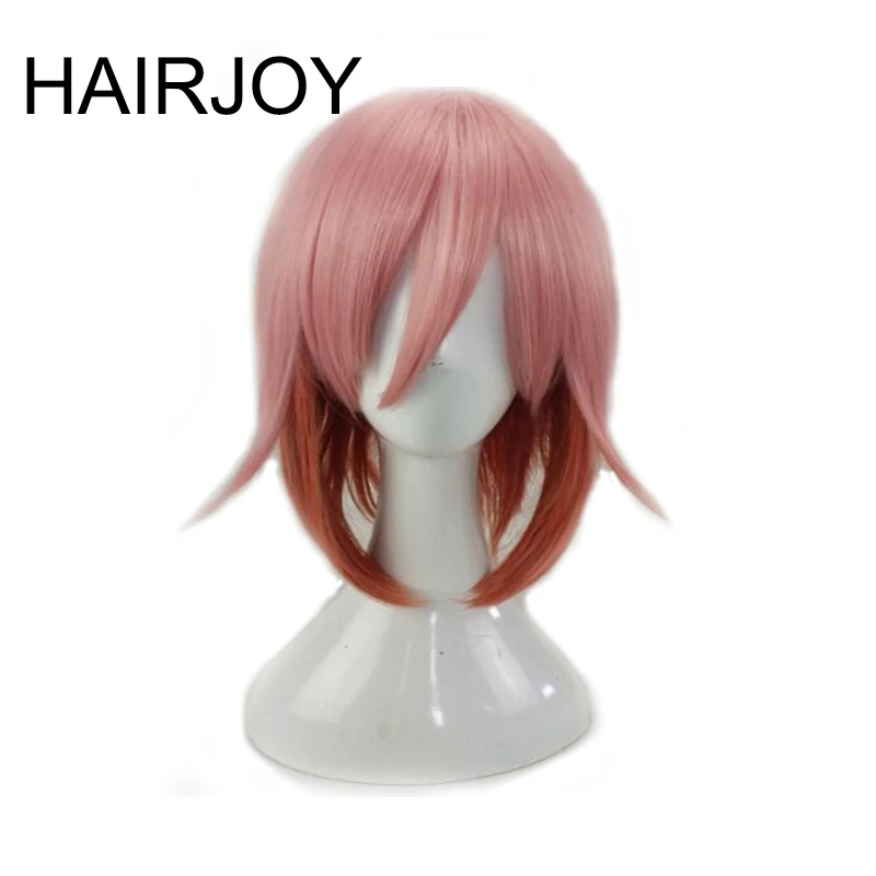 HAIRJOY синтетические волосы розовый красный короткий прямой парик для косплея