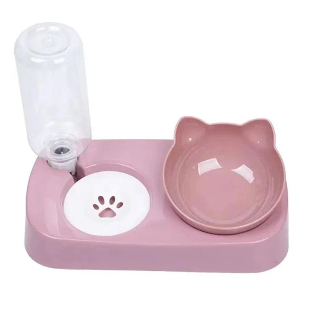 

2 In 1 Automatic Water Food Feeder for Dog Cat Drinking Bowl Water Dispenser Container Pet Product