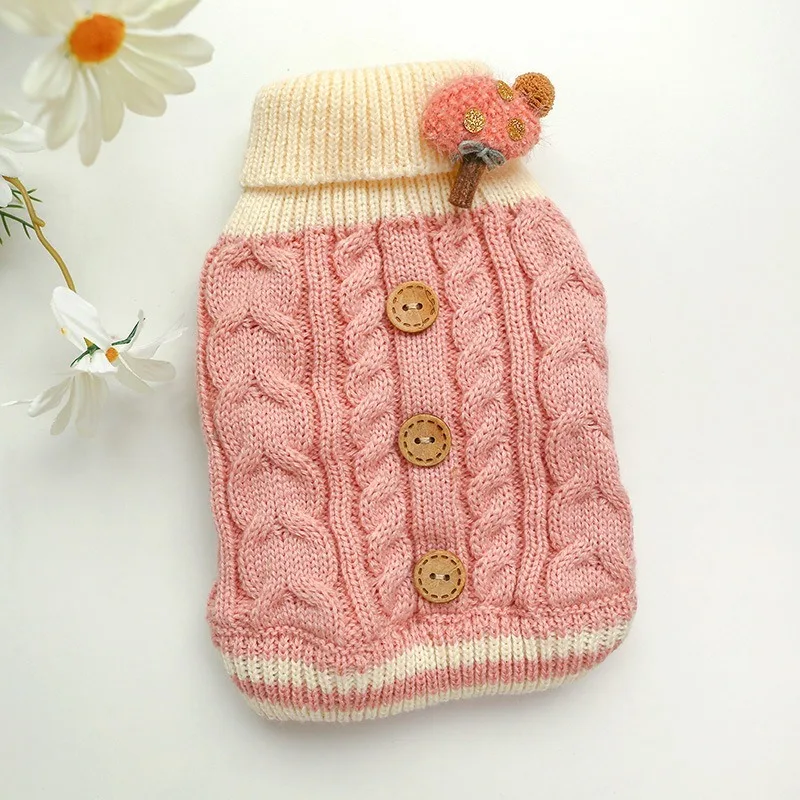 

Dog clothes winter clothes pet supplies clothing Cat Spring and Autumn puppy new button sweater