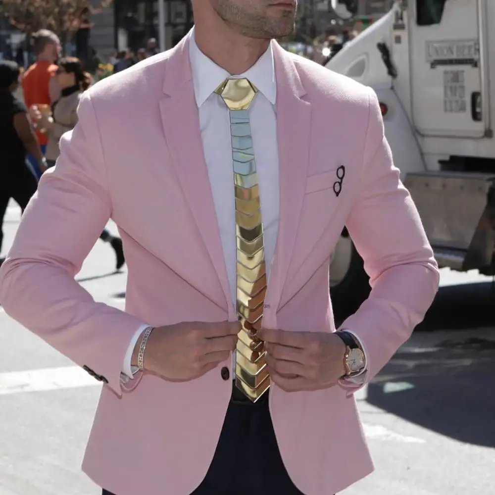 Мужской галстук золотистый зеркальный блестящий шелковый набор ультра узкий