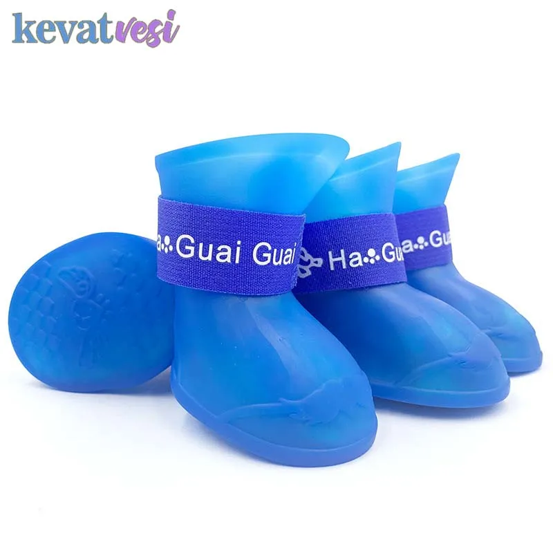 

4Pcs Pet Dog Rainshoes Waterproof Dog Shoes Silicone Dogs Booties Anti Slip Cat Footwear Outdoor Rainy Days Pet Supplies