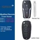 KEYECU обновлен флип 4 кнопки дистанционного ключакожаный чехол для Ford Edge Fusion Фокус Flex -315 МГц-4D63 80 битный чип-OUCD6000022