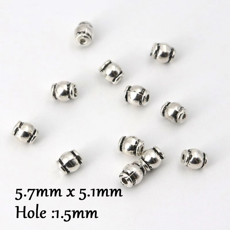 50pcs 5 Styles Tibetan Silver Gold Color Tube Spacer Loose Metal Beads Charm For Jewelry Making Finding Accessories Wholesale | Украшения и