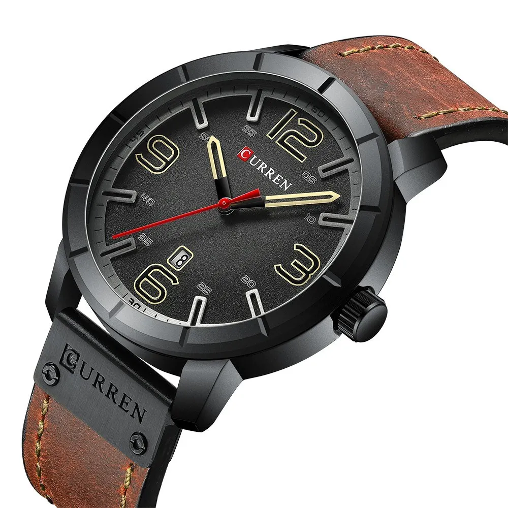 

Watch Men Brand Quartz Leather Daily Waterproof Round Dial Wrist Fashion Business Watch Relogio Masculino