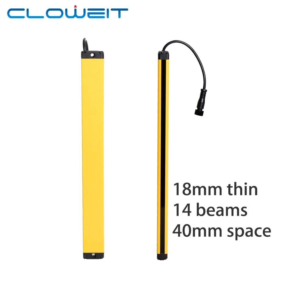 

Cloweit 18x35 Light Curtain APS18-1440 Safety Thin Grating Security Device 24VDC Photo Sensors