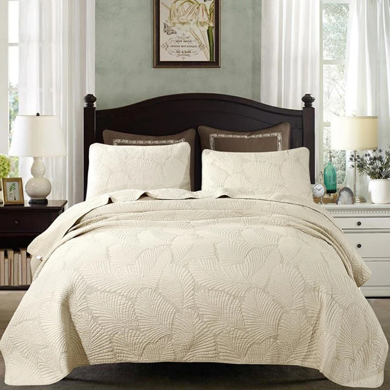 1 шт. чехол на кровать + 2 наволочки жаккардовый папоротник постельное белье с